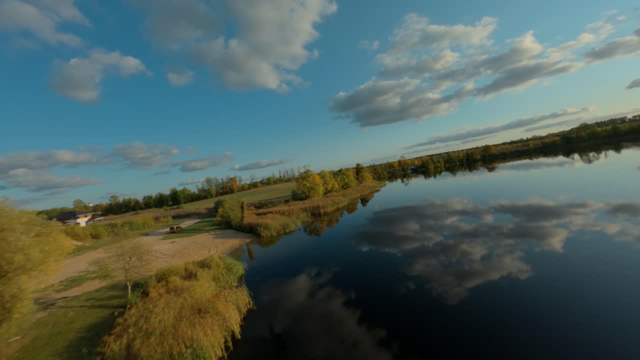 Masurian Lake District Poland national park Sunowo Lake forest nature autumn season