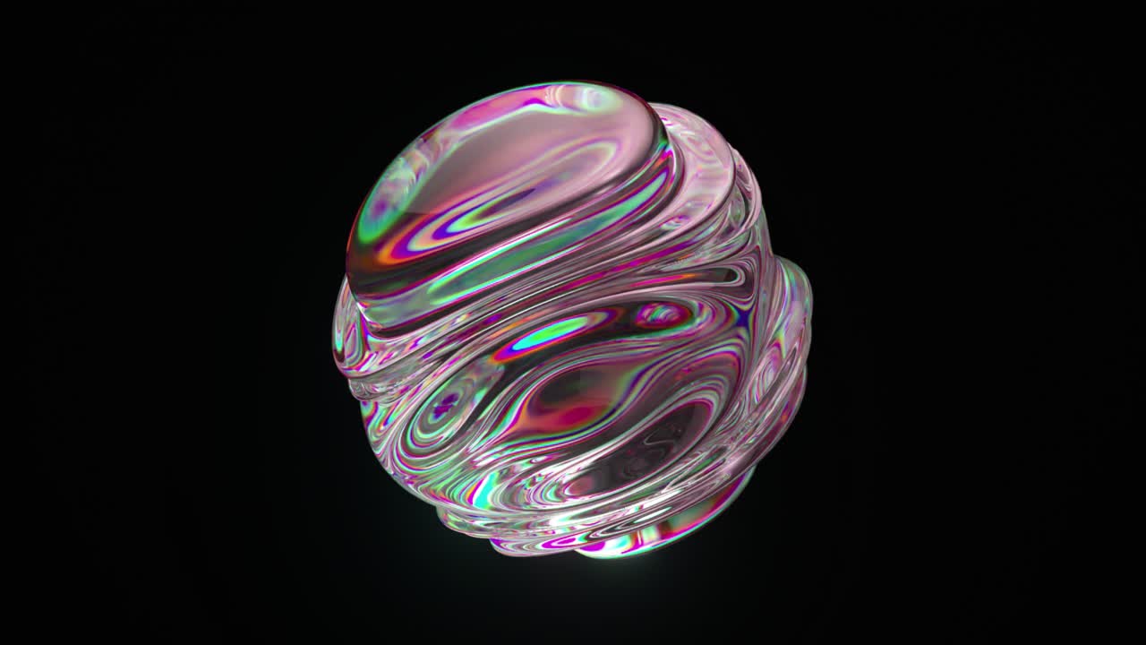 forma renderizada en 3d abstractamente iridescente