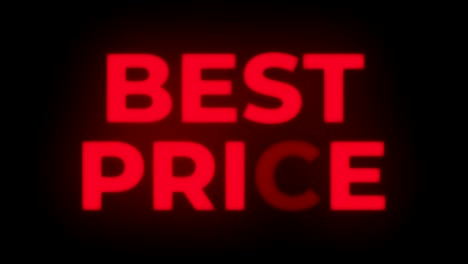 best price text flickering display promotional loop.