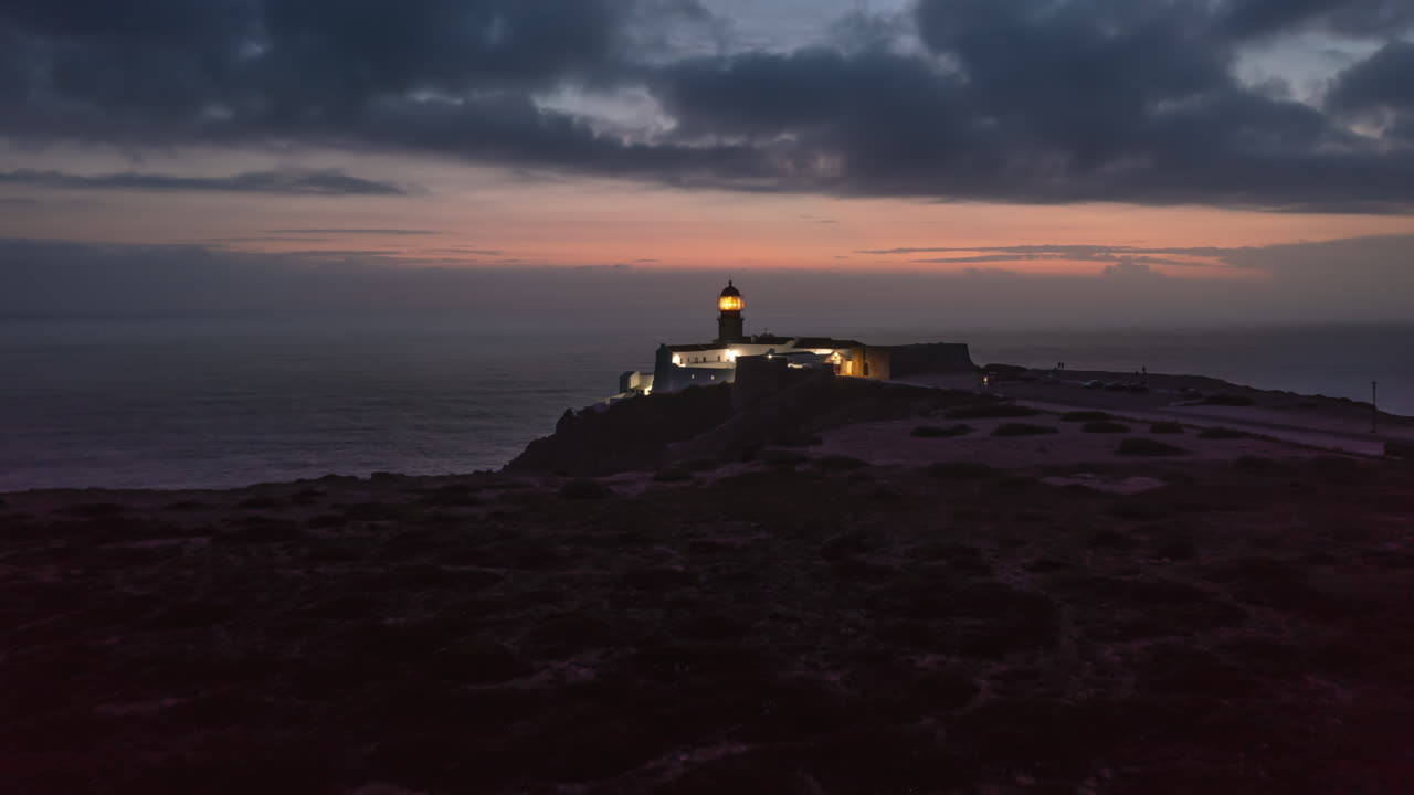 Premium stock video - Aerial drone hyper lapse of flashing lighthouse ...