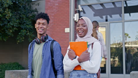 group of college students on campus