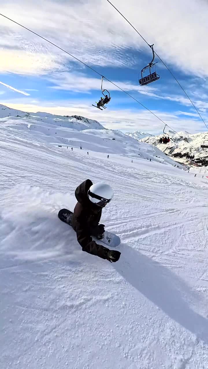 Snowboarding on a sunny day