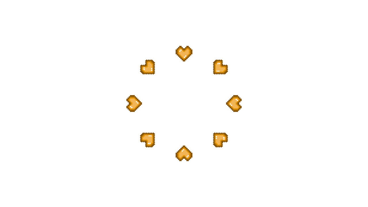 Pixel Art Mini Heart Spinning Circle Animated Overlay Transparent 30fps (8)