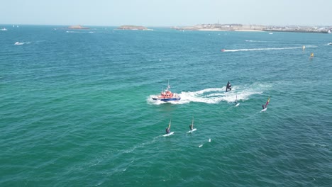 Windsurfistas-En-Dinard-Bretaña-Francia-Drone,antena