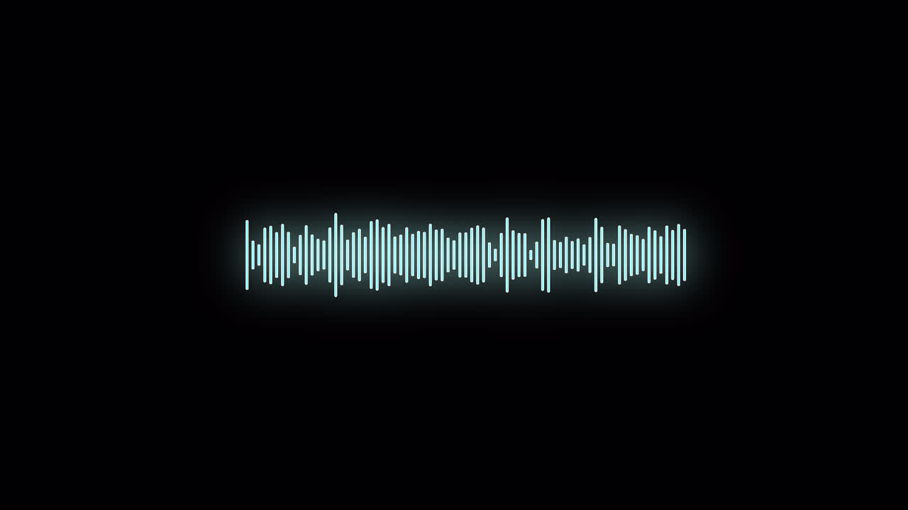 Glowing Blue Audio Equalizer on Black Background