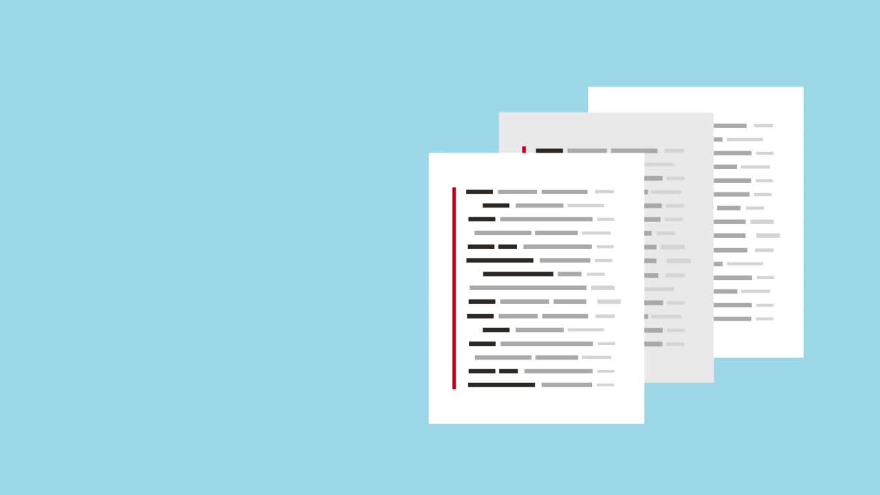 documento con iconos de líneas de texto