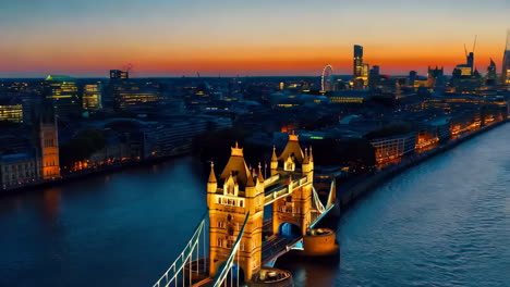 tower bridge at sunset, london