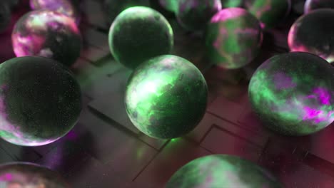 abstract glowing spheres