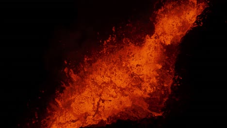 Close-up-shot-of-extremely-hot-lava-bubbling-at-volcanic-eruption-in-Iceland