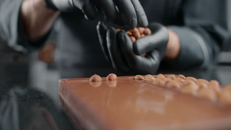 artisan chef making hazelnut chocolate