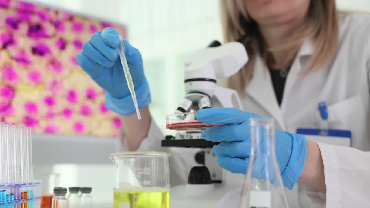 Scientist conducting experiment in lab