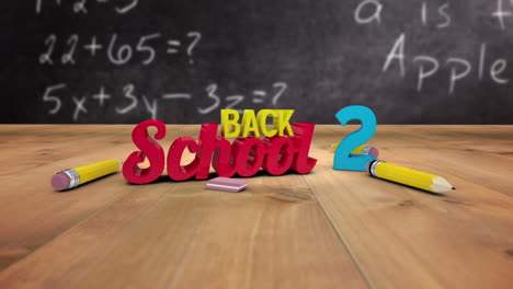 back to school graphic falling in classroom