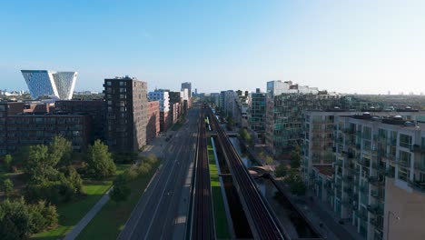 aerial view of modern architecture in copenhagen, denmark