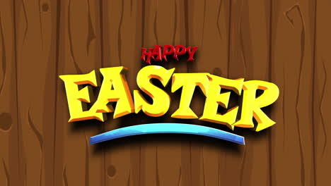 Happy-Easter-text-on-wood