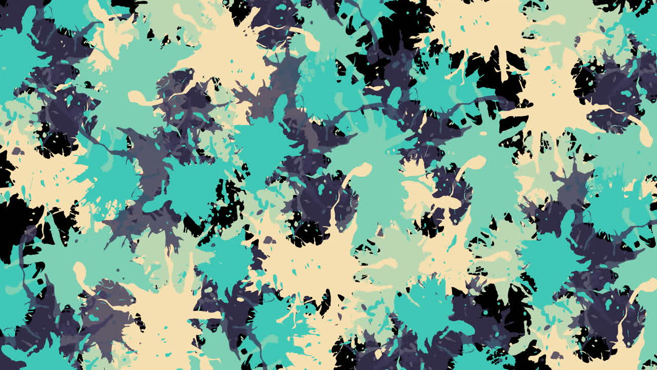 animación de salpicaduras multicolores de pintura sobre un fondo negro