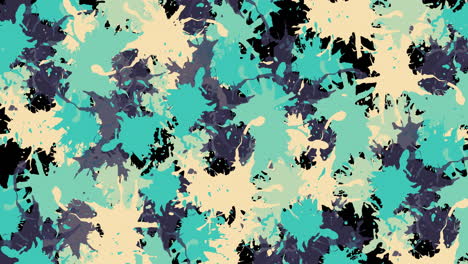 animación de salpicaduras multicolores de pintura sobre un fondo negro