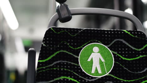 bus seat with handicap symbol