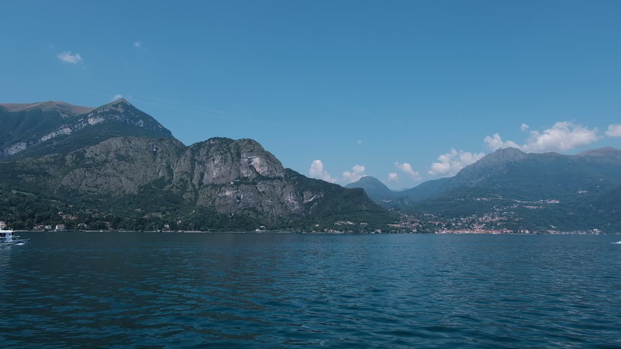 Lake Como Scenery with Mountains and Boat
