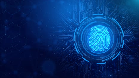 hud integrated binary fingerprint printed circuit binary codes loop background microchip digital