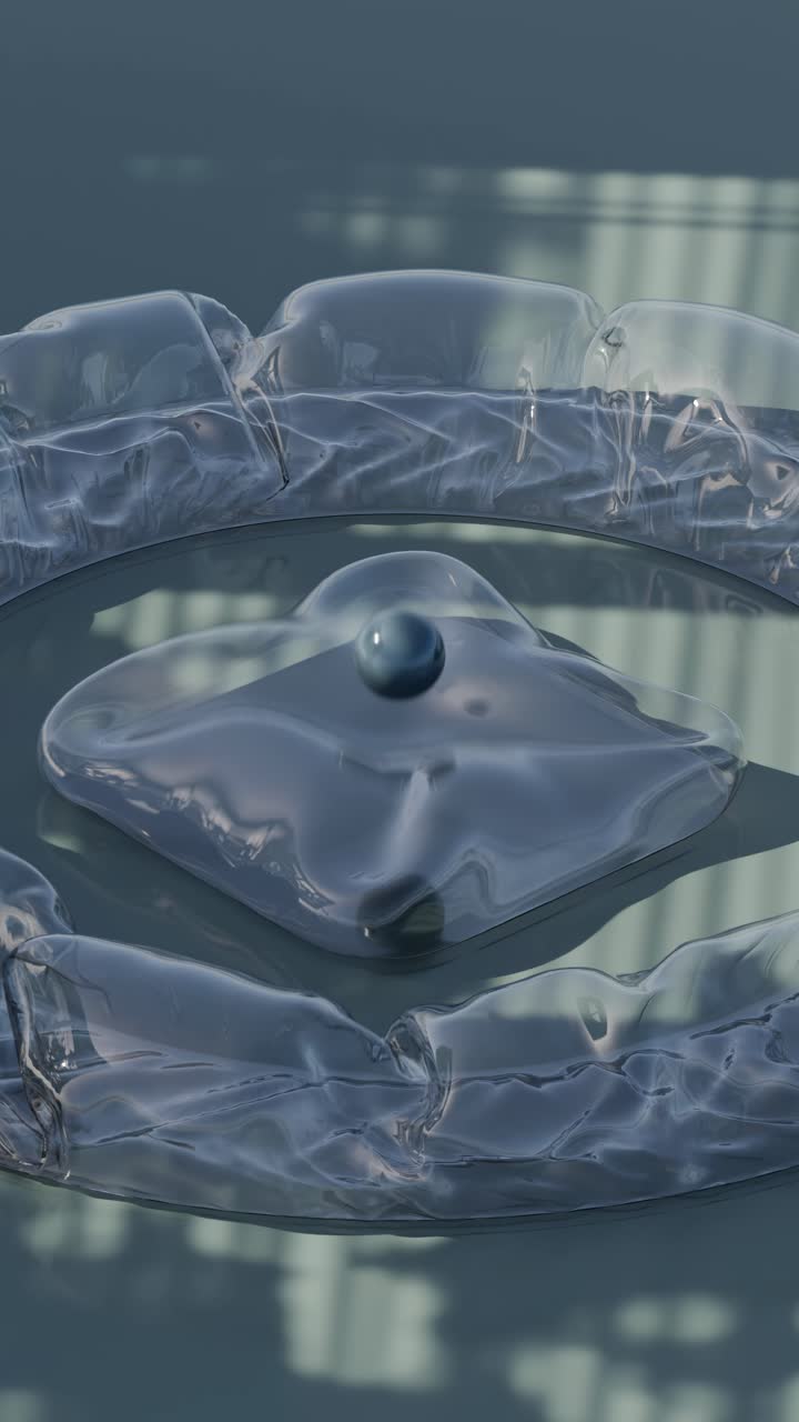 Abstract 3D Render with Water and Sphere