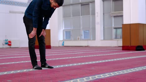 muslim man praying by placing