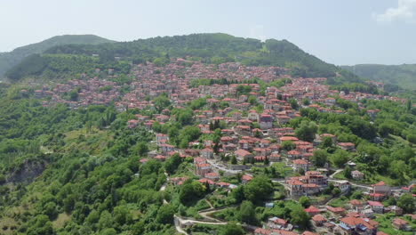 aerial drone video of iconic village of metsovo , epirus, north west greece