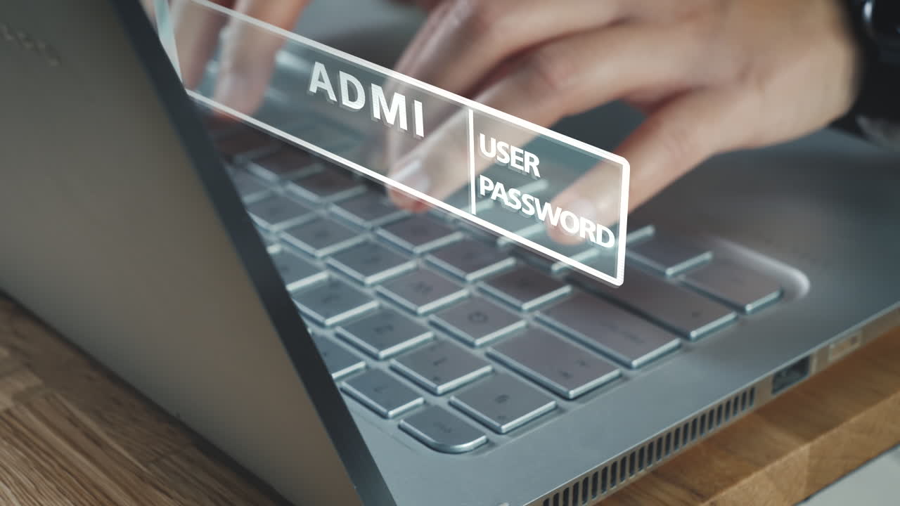 mujer frente a la computadora portátil inicia sesión en la cuenta con nombre de usuario y contraseña