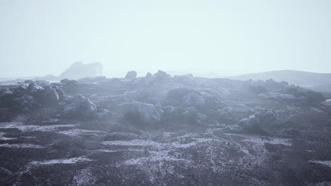 mountain landscape covered with snow and ice