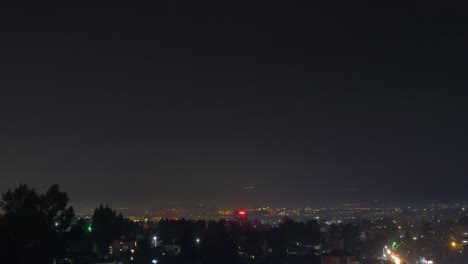 a night time lapes for addis ababa at night with airline flight