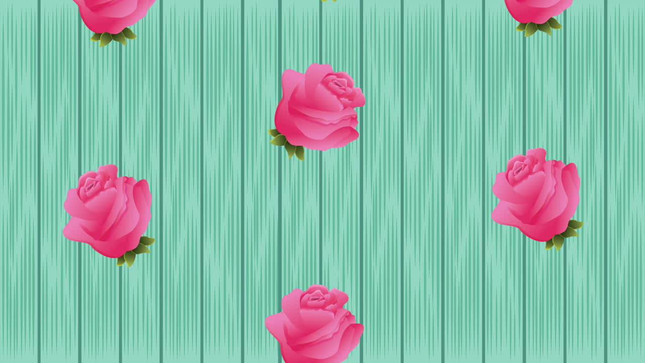 아름다운 장미 꽃 정원 패턴 애니메이션