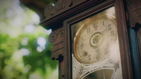 antique-pendulum-clock-in-a-forest-low-angle-close-up-shot-slow-motion