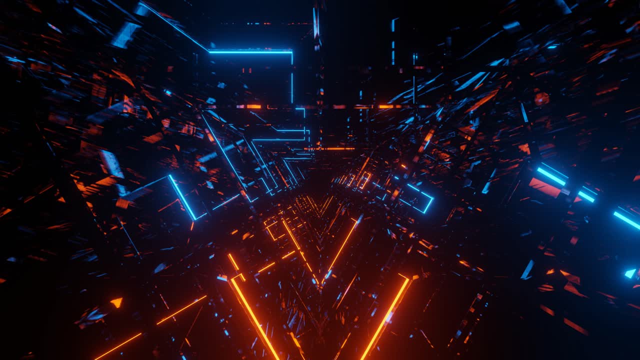 Moving through a futuristic sci-fi tunnel motion