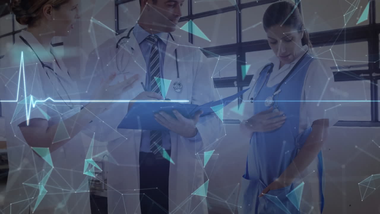 다양한 의사들에 대한 심박수 모니터의 애니메이션