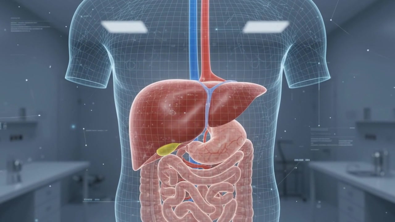 3D Medical Animation of Human Liver and Digestive System