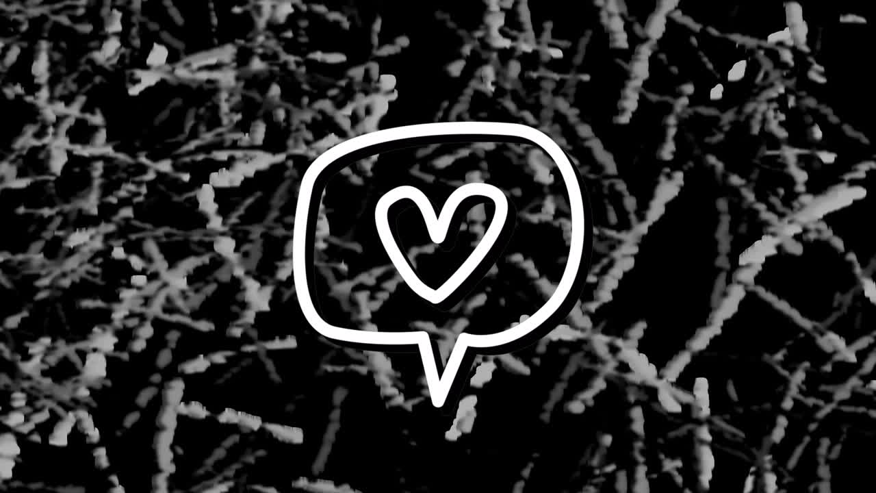 animación del icono de corazón de neón sobre un fondo texturizado