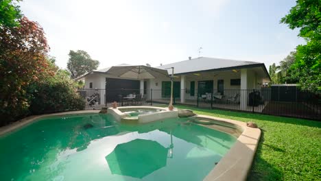 luxury house with pool and backyard