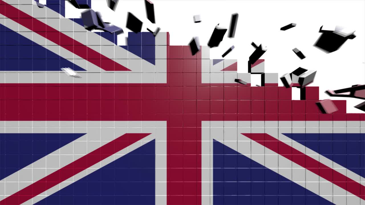 bandera del reino unido apareciendo introducción por regiones 4k mapa animado del reino unido introducción fondo con países que aparecen y se desvanecen uno por uno y movimiento de la cámara