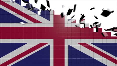 united kingdom flag showing up intro by regions 4k animated united kingdom map intro background with countries appearing and fading one by one and camera movement