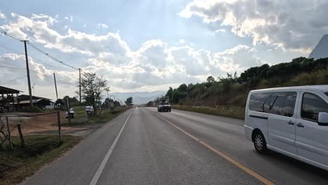 vehicles traveling on a rural highway