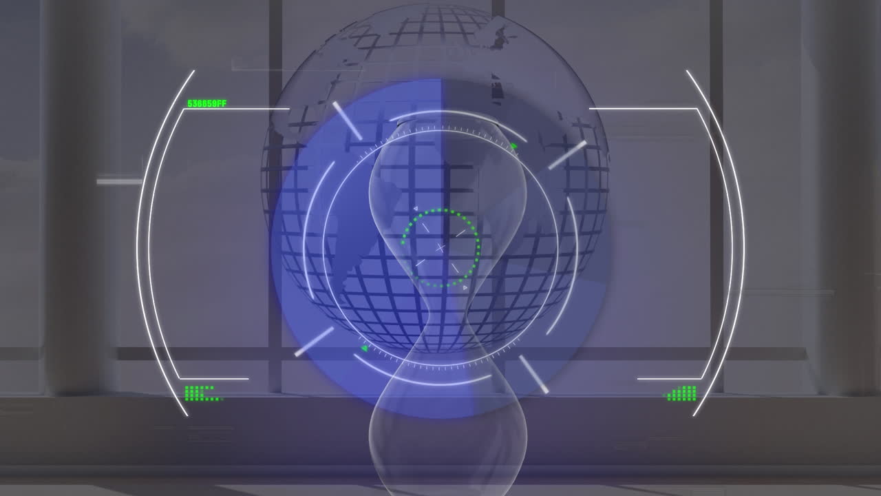 모래시계 와 지구 위 에 있는 스 ⁇  스캐닝 의 애니메이션