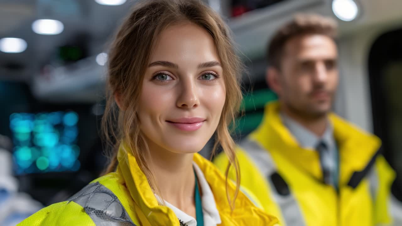 Dedicated Emergency Responders Showcase Confidence and Compassion in Their Work Environment, Highlighting Their Commitment to Saving Lives and Providing Care