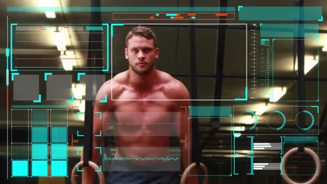 animación de la interfaz digital sobre el ejercicio del hombre fuerte