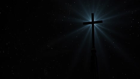 silhouette-of-a-cross-against-a-star-studded-background-at-night