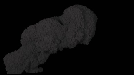 la explosión de combustible o explosivos con la liberación de una gran cantidad de humo negro. una explosión con humo negro, una explosión de bomba y humo real. animación vfx frente a pantalla verde.