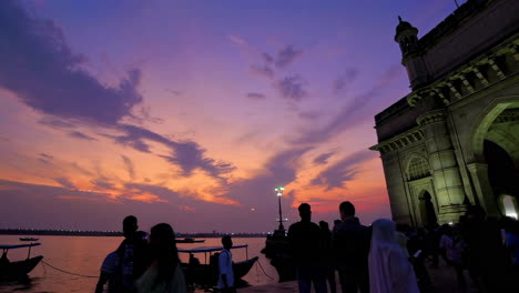 sunset at gateway of india, mumbai