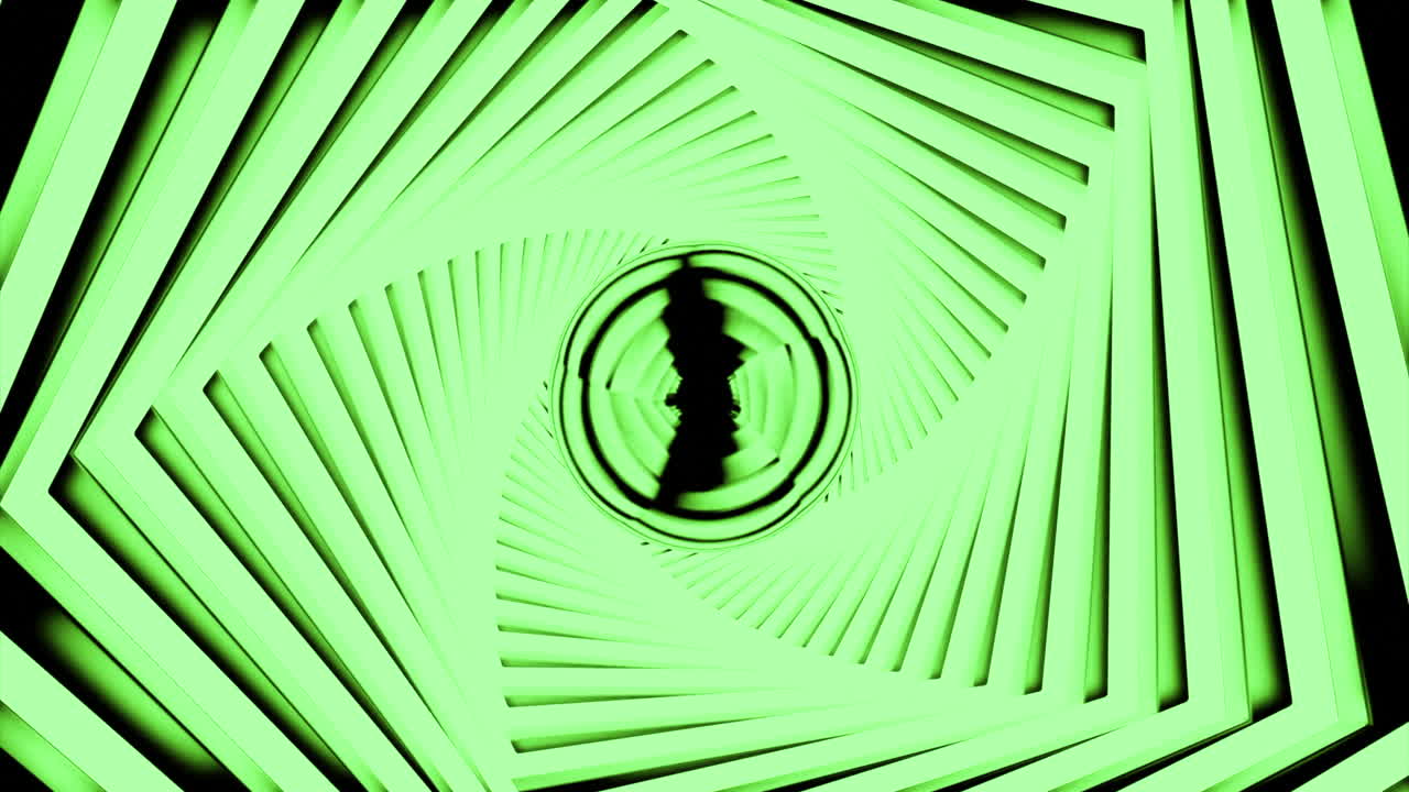 абстрактный зеленый спиральный туннель
