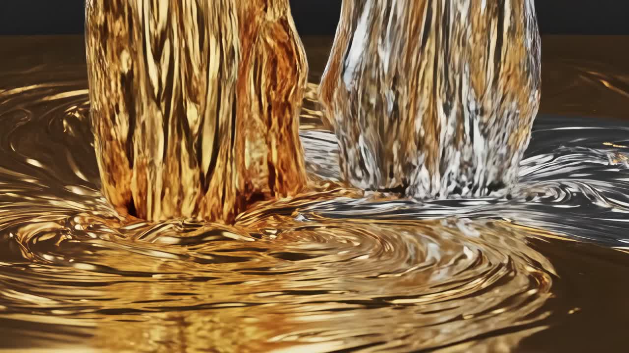 Liquid gold and silver abstract