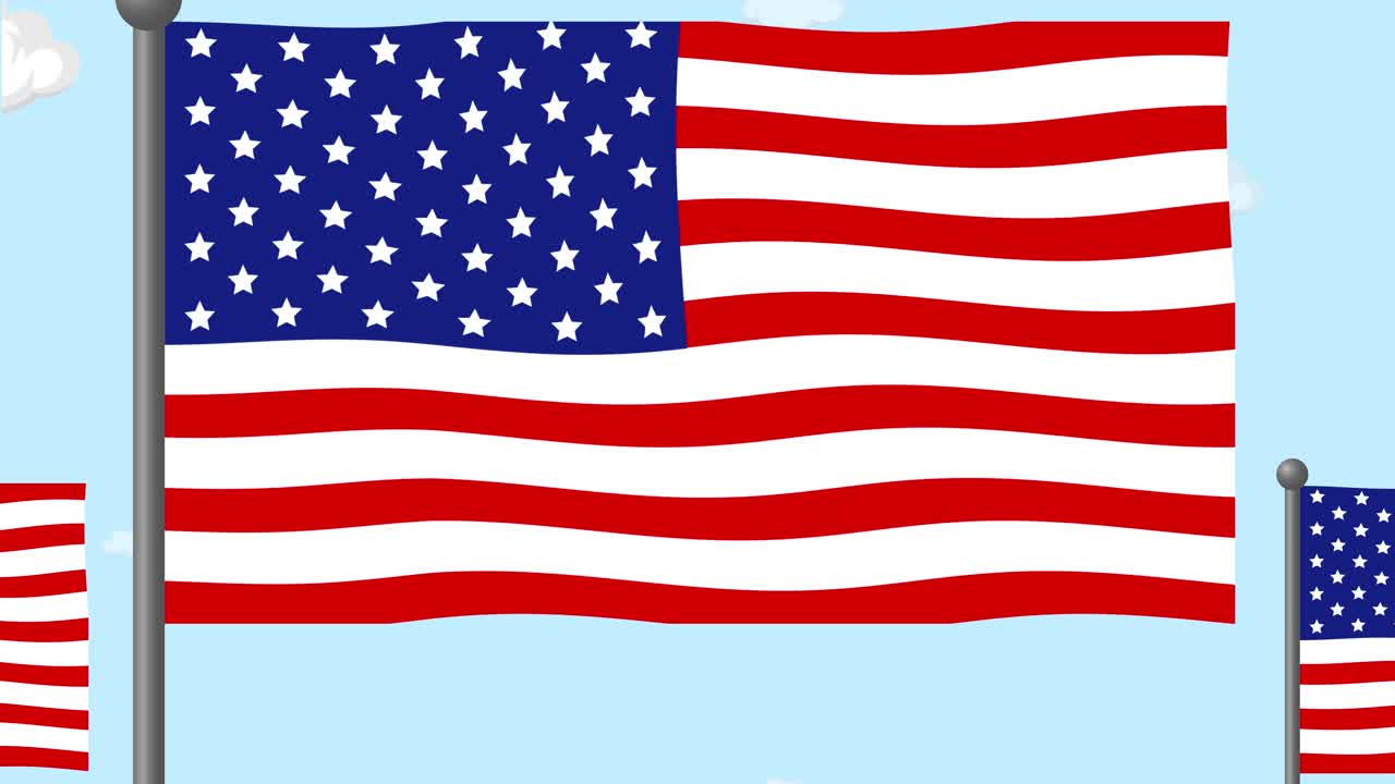 animación de la evolución del diseño de la bandera del 4 de julio