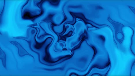 silky blue color liquid ink flowing animation. glossy blue color liquid flow.