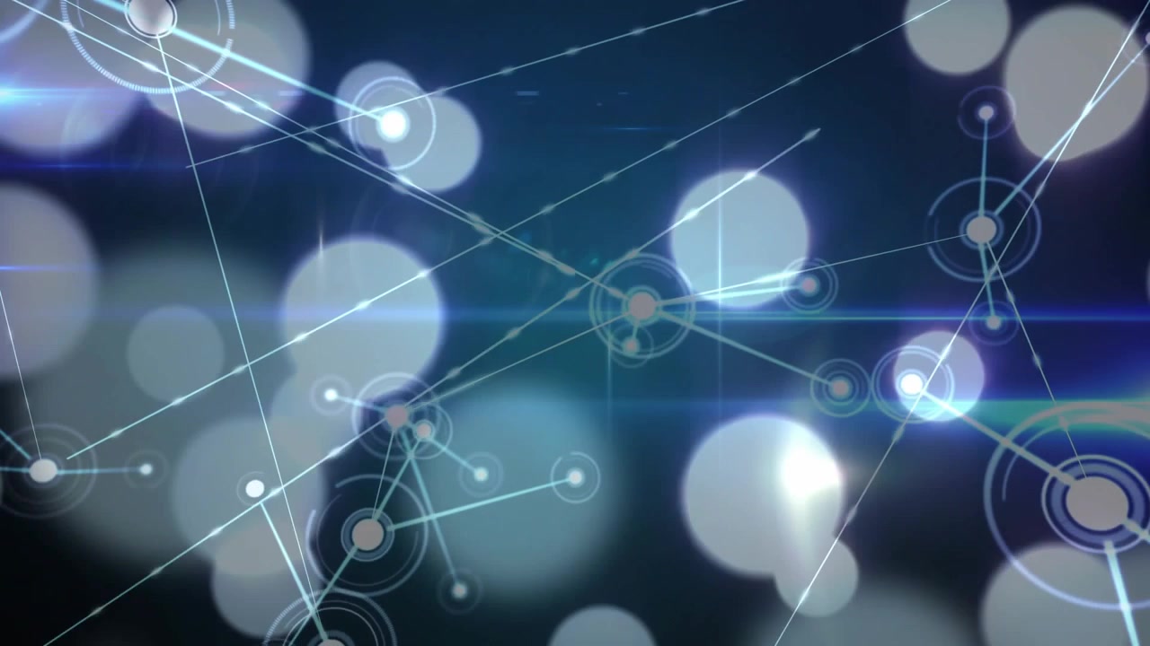 Central pink core appearing, network expanding with nodes, connecting lines showing data links